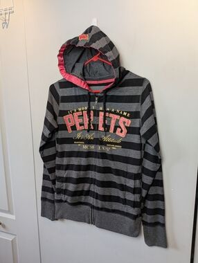 VINTAGE Y2K Joshua Perets Long Sleeve Hoodie Women Top Size Medium Stripes